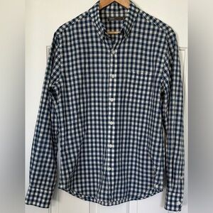 Vince Men’s Gingham Check Button-Down Shirt Blue White Size M